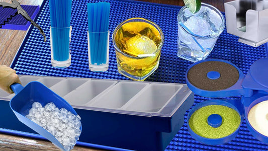 Designer Blue Complete Bartender Station Kit