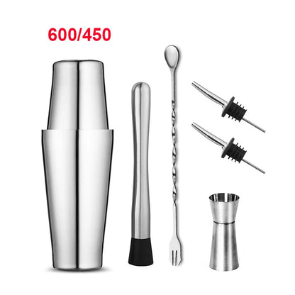 1/6/9/11pcs Boston Shaker Professional Stainless Steel Bartender Wine Cup Cocktail Mixer Martini Cocktail Shaker Bar Set