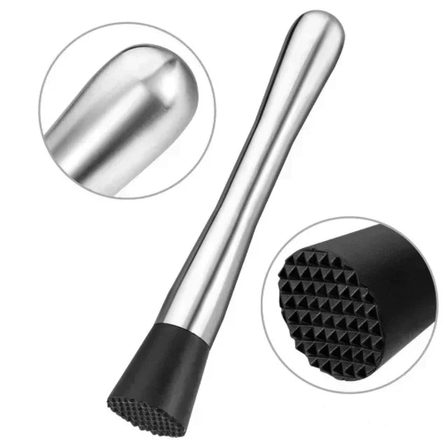 Stainless Steel Cocktail Muddler and Mixing Spoon Home Bar Tool Set - Create Delicious Mojitos and Other Fruit Based Drinks