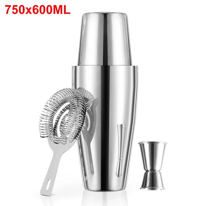 4/5pcs Professional Boston Cocktail Shaker Set Cocktail Mixer Martini Cocktail Shaker Bar Set Stainless Steel Bartender Wine Cup