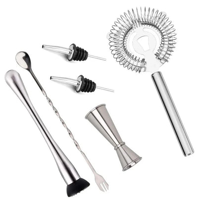 Professional Bar Tools,Stainless Steel Stir Bar Tool, Cocktail Stir Bar Mixing Spoon,  Cocktail Picks, Mojito Stir Bar Tool Kit