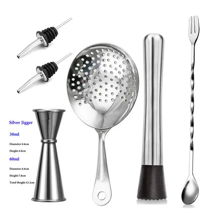 Professional Bar Tools,Stainless Steel Stir Bar Tool, Cocktail Stir Bar Mixing Spoon,  Cocktail Picks, Mojito Stir Bar Tool Kit