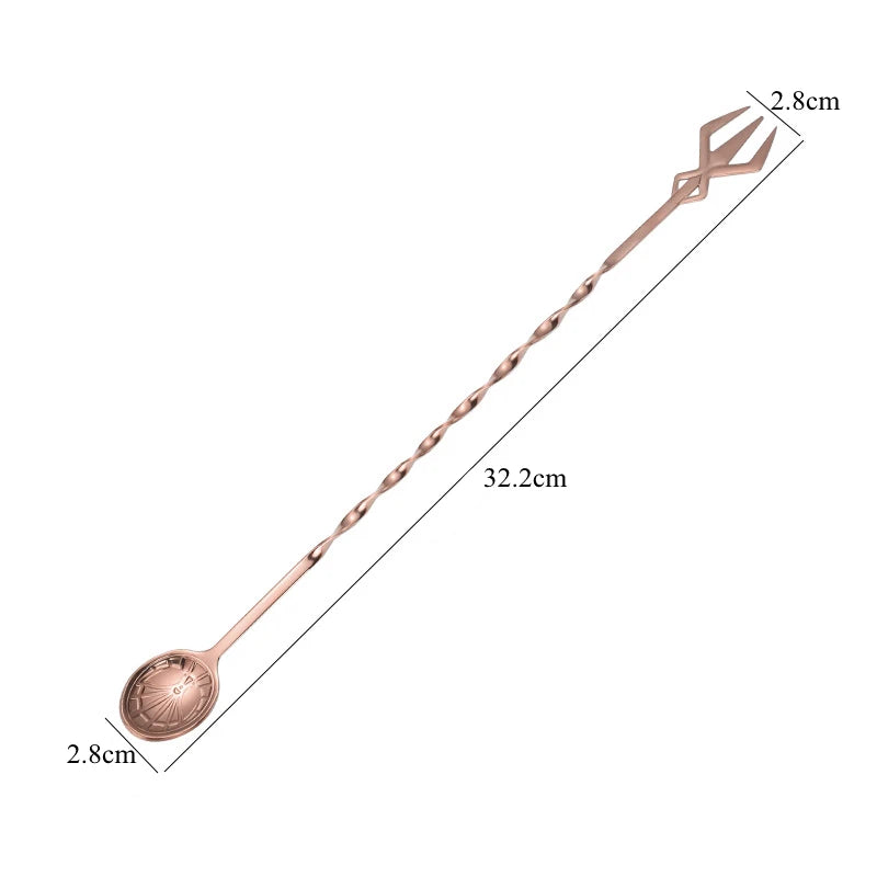 36/32.2cm Spiral Bar Cocktail Spoon Stainless Steel Bartender Stir Spoons Muddlers Whisky Drinks Mixing Rod Kitchen Accessories