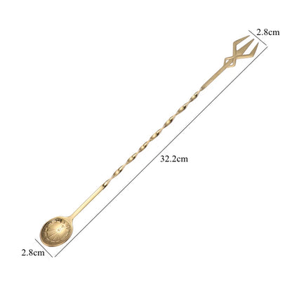 36/32.2cm Spiral Bar Cocktail Spoon Stainless Steel Bartender Stir Spoons Muddlers Whisky Drinks Mixing Rod Kitchen Accessories