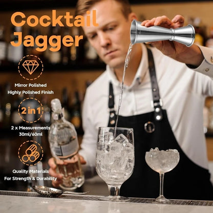 Stainless Steel 30/60ml Cocktail Wine Shaker Measure Cup Double Shot Drink Spirit Measure Jigger Kitchen Supplies gadget