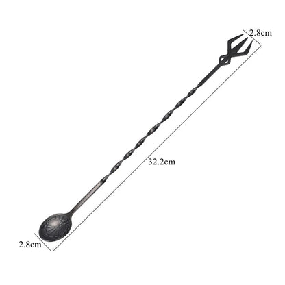 36/32.2cm Spiral Bar Cocktail Spoon Stainless Steel Bartender Stir Spoons Muddlers Whisky Drinks Mixing Rod Kitchen Accessories