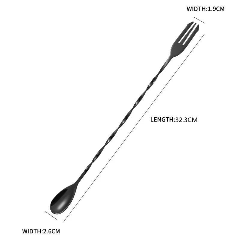 36/32.2cm Spiral Bar Cocktail Spoon Stainless Steel Bartender Stir Spoons Muddlers Whisky Drinks Mixing Rod Kitchen Accessories