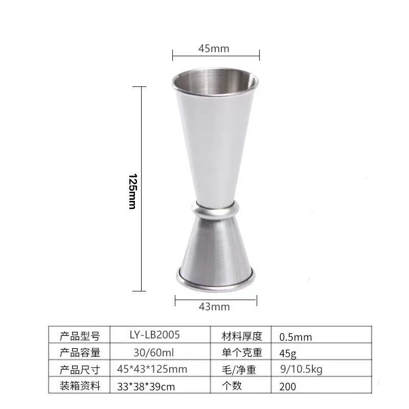 Stainless Steel 30/60ml Cocktail Wine Shaker Measure Cup Double Shot Drink Spirit Measure Jigger Kitchen Supplies gadget